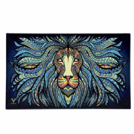 GLASS TRAY LARGE - TRIBAL LION