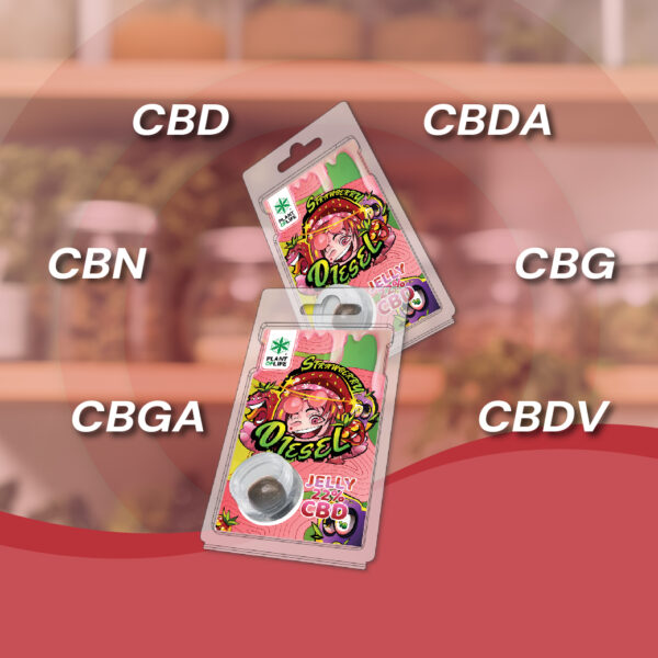 CBD JELLY 22% STRAWBERRY DIESEL 1G - Afbeelding 3