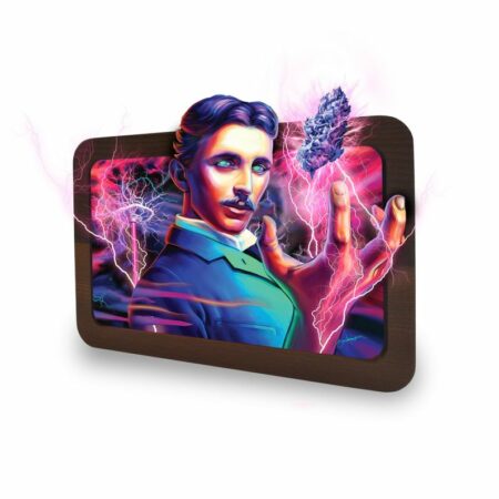 High Voltage - 3D Wood Rolling Tray (Small)
