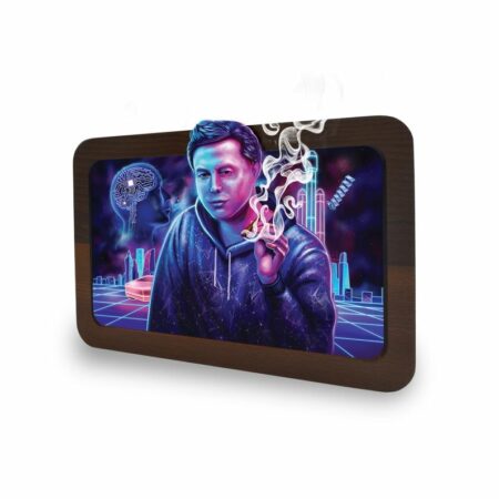 Space Xhale - 3D Wood Rolling Tray (Medium)