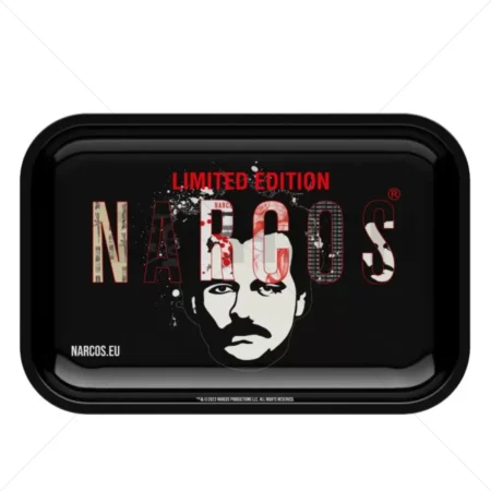 NARCOS METAL ROLLING TRAY - BLACK - MEDIUM