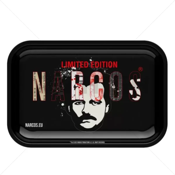 NARCOS METAL ROLLING TRAY - BLACK - MEDIUM
