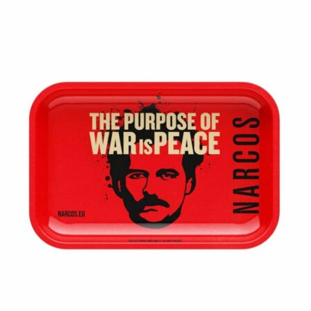 NARCOS METAL ROLLING TRAY - RED - MEDIUM