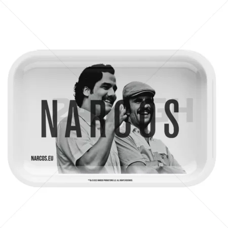 NARCOS METAL ROLLING TRAY - WHITE- MEDIUM