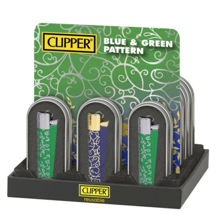 Blue & Green Patter - 12 CLIPPER® Metal Large